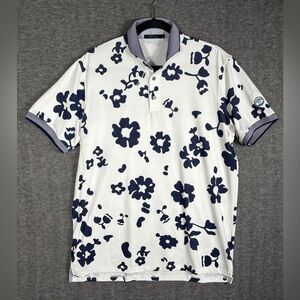 Greyson White and Navy Floral Polo Shirt